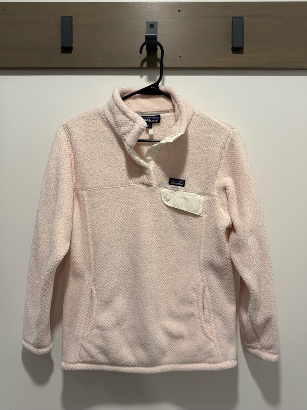 Patagonia Girls’ Re-Tool Snap-T Pullover XL (14) Pima Pink Fleece